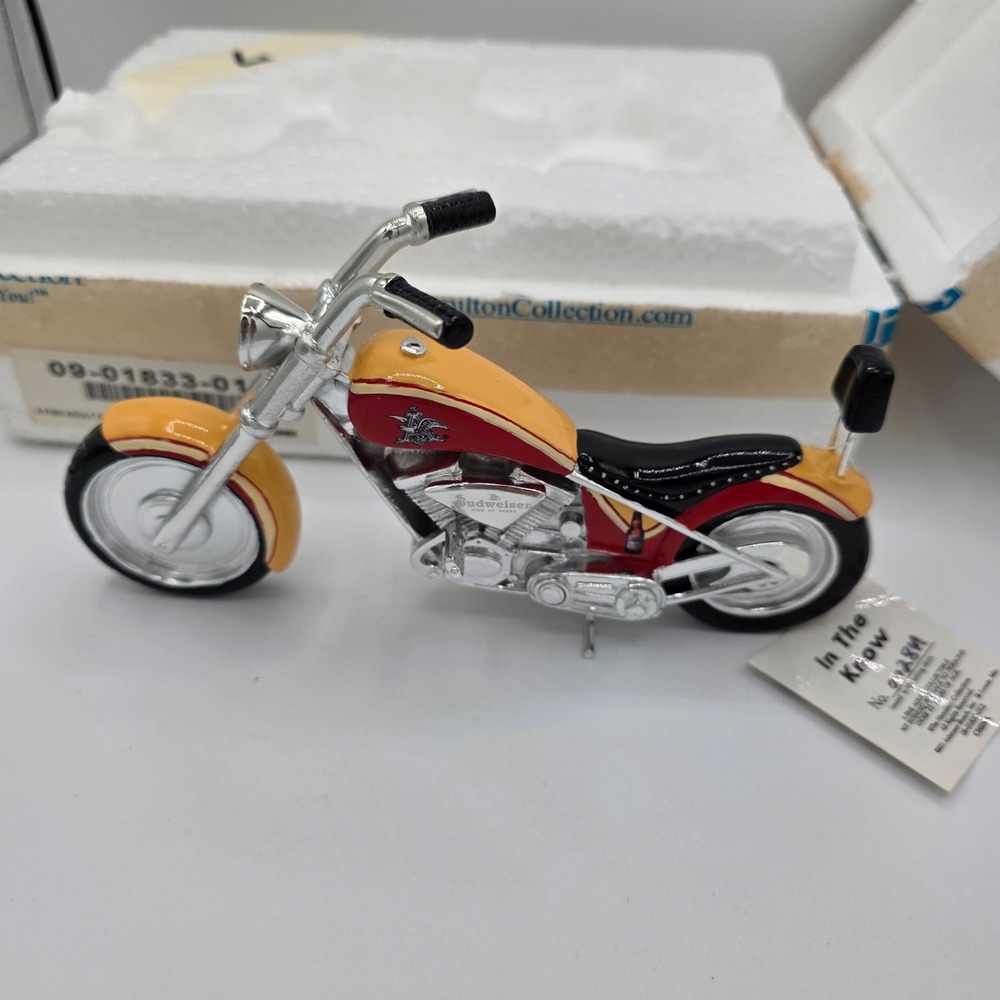 Hamilton Collection Budweiser In The Know Motorcycle Figurine 09-01833-012 COA